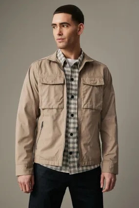 Borsa stile camicia in cotone con zip