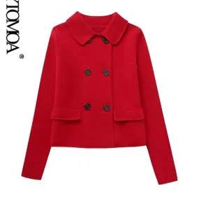 Kpytomoa Cappotto Blazer in Lana Doppio Petto da Donna, Manica Lunga, Colletto con Revers, Capispalla Donna, Top Chic, Moda