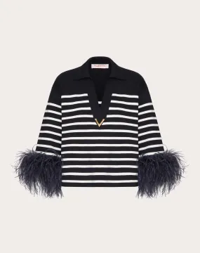 MAGLIA IN COTONE CON PIUME