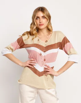 Maglia in lurex a righe