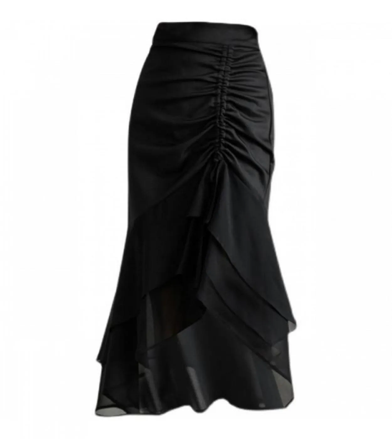 Moukyun Chiffon Wrap Hip Gonna Donna Vita alta Dimagrante Moda Fishtail Midi Gonne Estate Elegante Casual Donna Skir