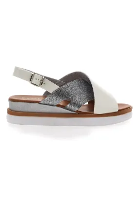 Sandali Bianchi e Argento Con Platform Plocadi 3004