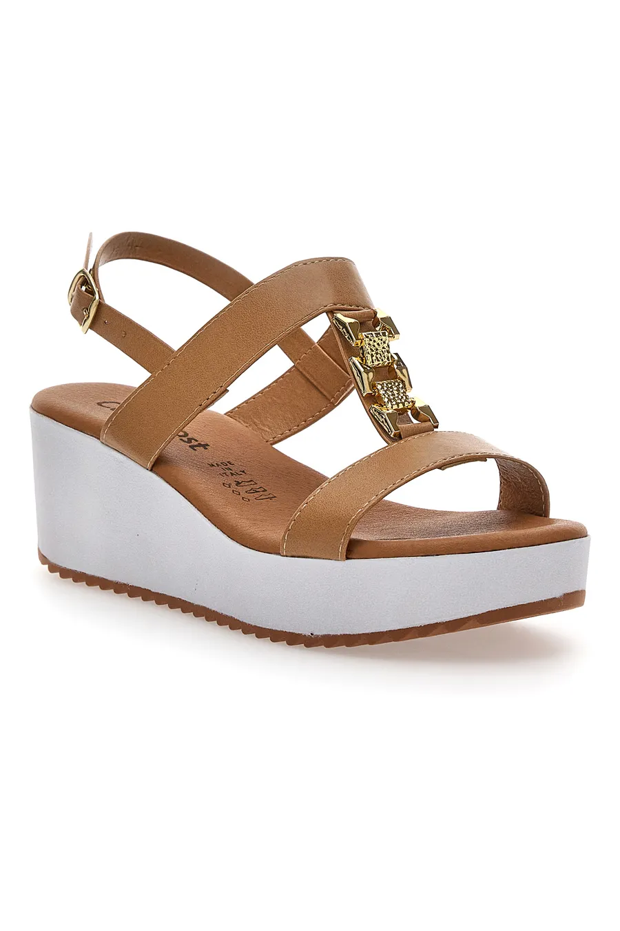 Sandali Platform Cognac Made in Italy Cafè Cost 364022