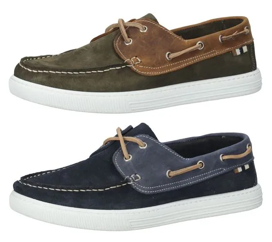 SANSIBAR Scarpe da Vela da Uomo in Pelle Scamosciata Scarpe da Barca in Vera Pelle con Plantare Estraibile Made in Italy 109628 
